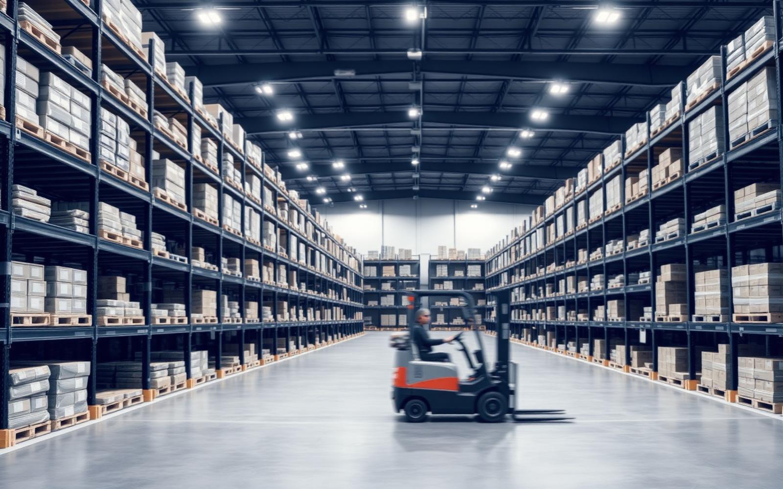 Modern distribution warehouse interior